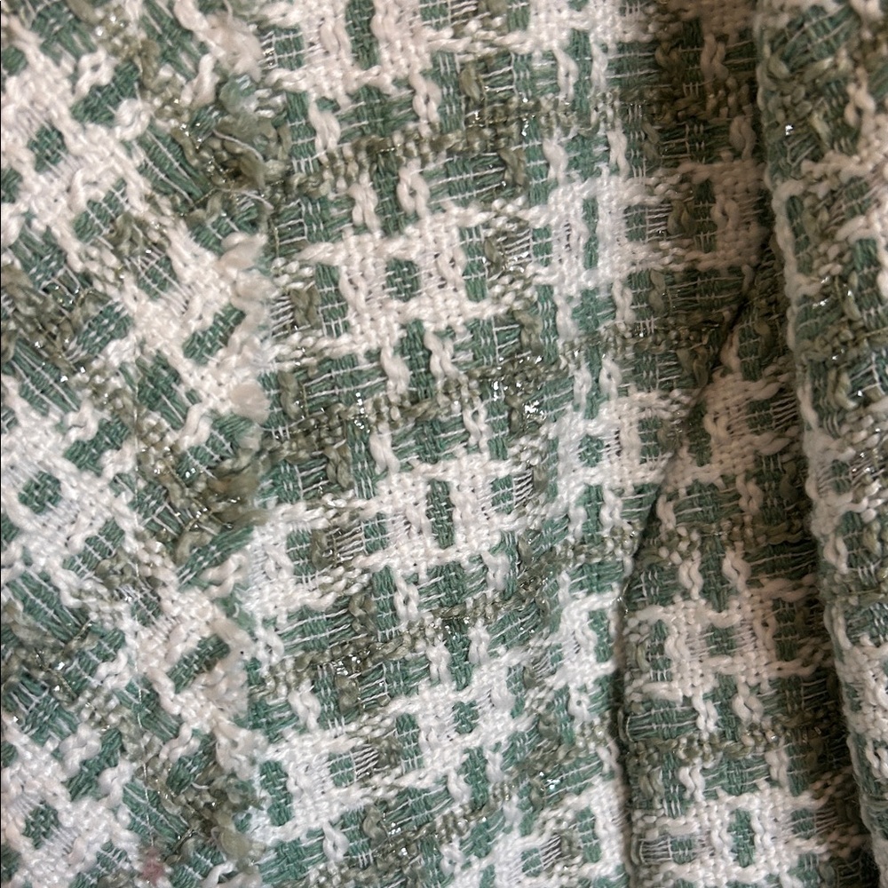 Haute Monde Mint Green Tweed Cropped Blazer NWT - Picture 5 of 6
